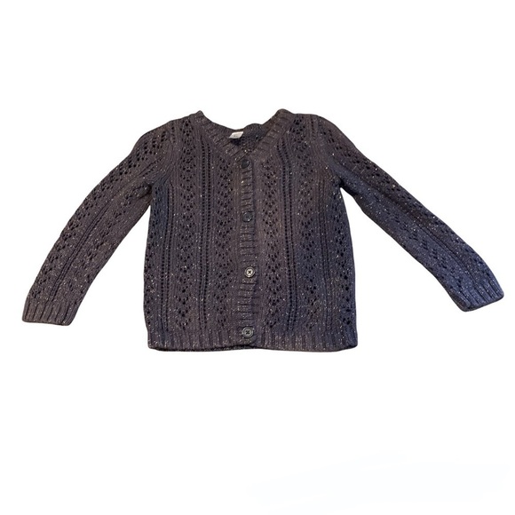 CARTER’S Brown Knit Button Down Cardigan with sparkle thread 6x - Picture 2 of 6